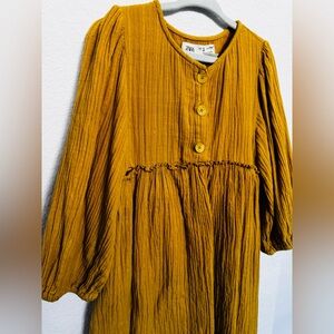 Zara Kids Golden Mustard Dress size 5